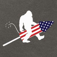 Men  Bigfoot Fireworks 4th of July American Flag US Cotton Canvas Backpack