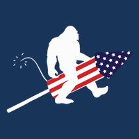 Men  Bigfoot Fireworks 4th of July American Flag US Cooling Performance Crew T-Shirt