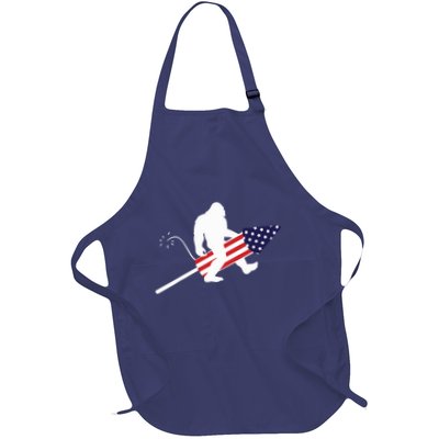 Men  Bigfoot Fireworks 4th of July American Flag US Apron