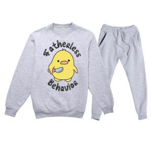 Fatherless Behavior Funny Mental Health Premium Crewneck Sweatsuit Set