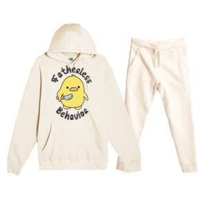 Fatherless Behavior Funny Mental Health Premium Hooded Sweatsuit Set