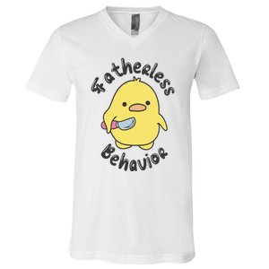 Fatherless Behavior Funny Mental Health V-Neck T-Shirt