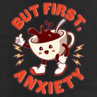 Funny But First Anxiety Cute Cartoon Coffee Adult Drive Performance Visor