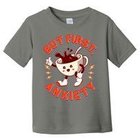 Funny But First Anxiety Cute Cartoon Coffee Toddler T-Shirt