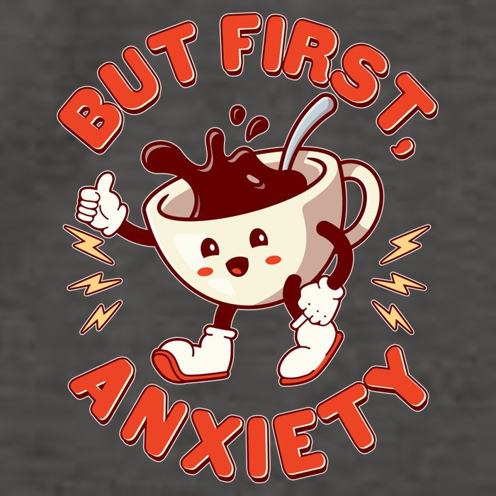 Funny But First Anxiety Cute Cartoon Coffee Vector Backpack