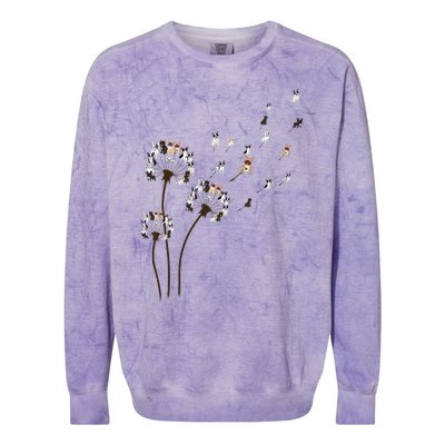 French Bulldog Flower Fly Dandelion Funny Dog Lovers Colorblast Crewneck Sweatshirt