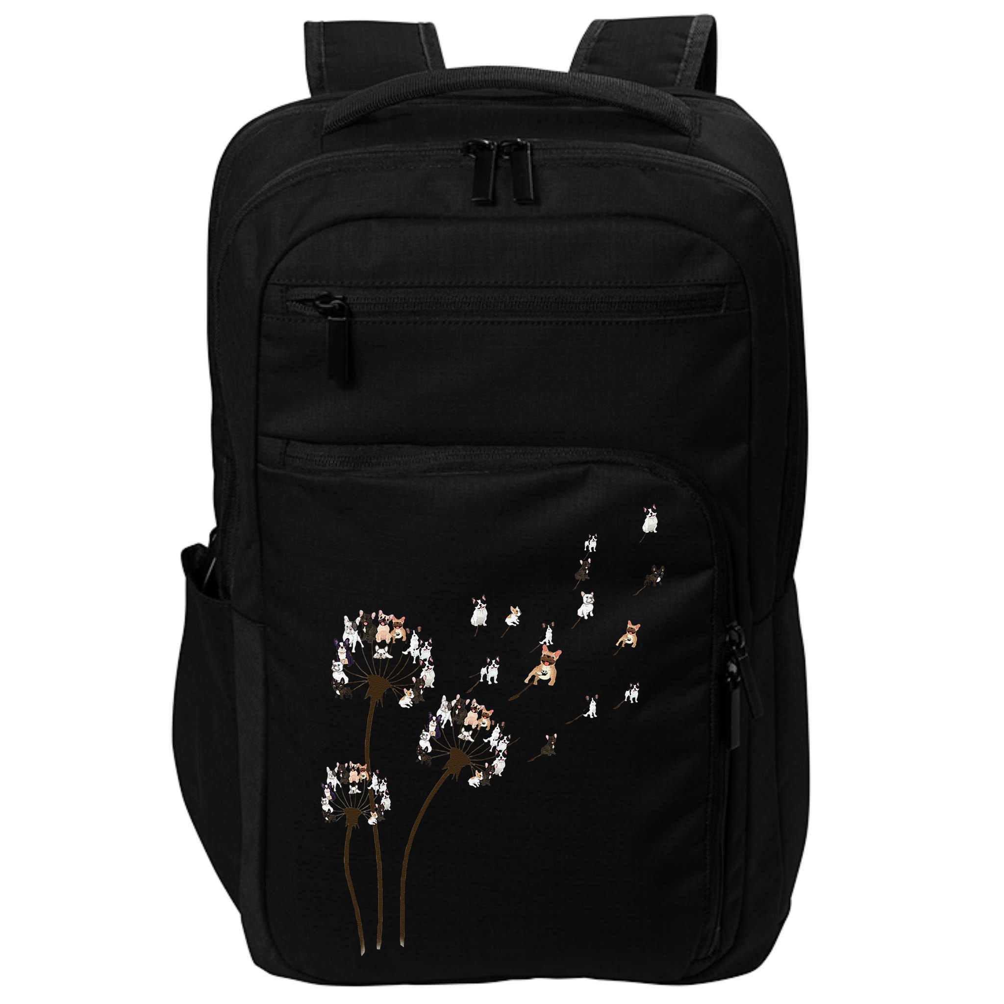 French Bulldog Flower Fly Dandelion Funny Dog Lovers Impact Tech Backpack