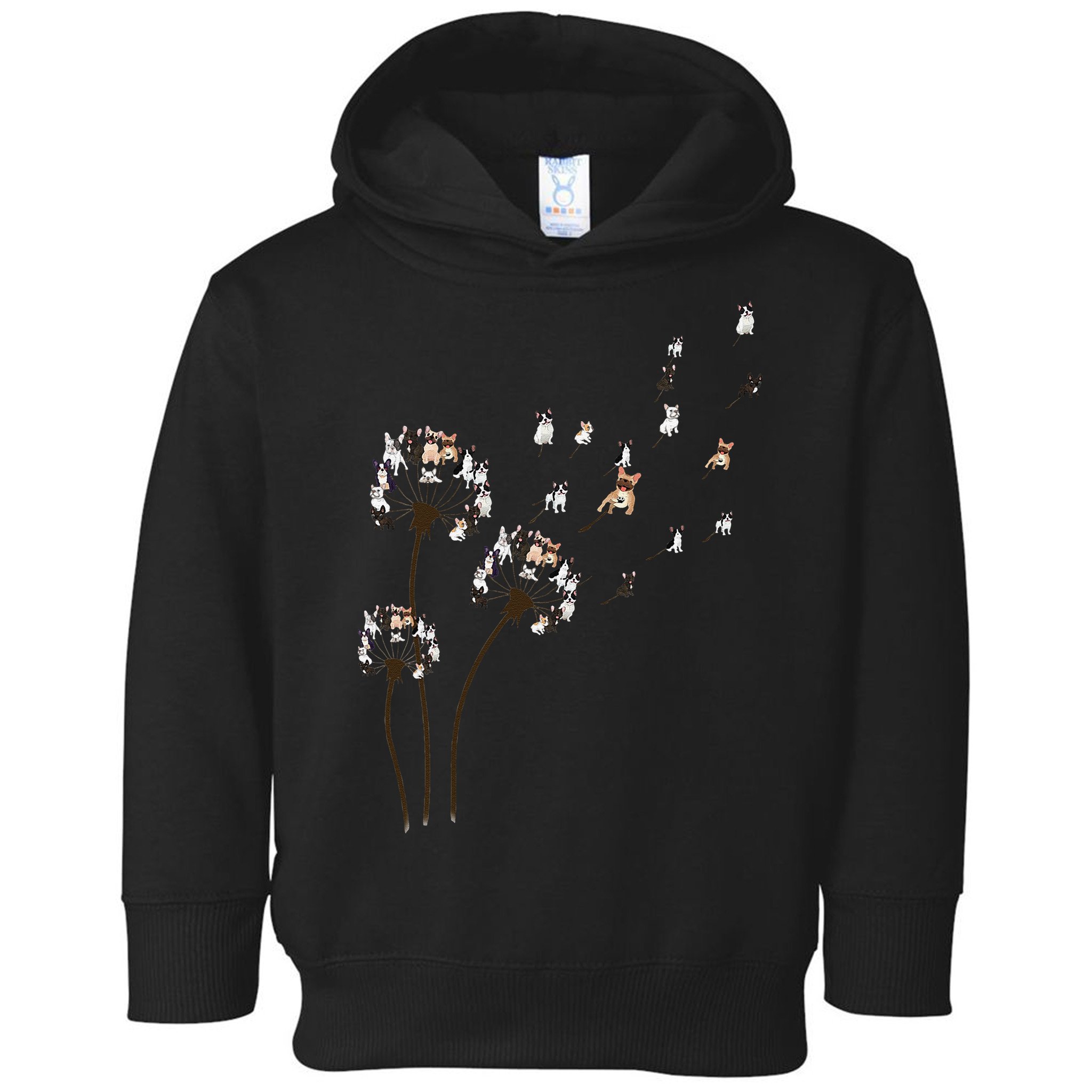 French Bulldog Flower Fly Dandelion Funny Dog Lovers Toddler Hoodie