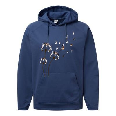 French Bulldog Flower Fly Dandelion Funny Dog Lovers Performance Fleece Hoodie