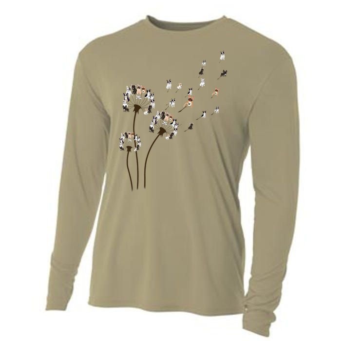 French Bulldog Flower Fly Dandelion Funny Dog Lovers Cooling Performance Long Sleeve Crew