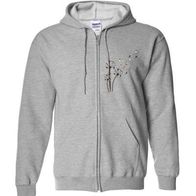 French Bulldog Flower Fly Dandelion Funny Dog Lovers Full Zip Hoodie