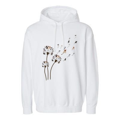 French Bulldog Flower Fly Dandelion Funny Dog Lovers Garment-Dyed Fleece Hoodie