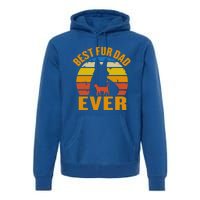 Funny Best Fur Dad Ever Vintage Dog Cat Owner Fathers Day Gift Premium Hoodie