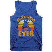 Funny Best Fur Dad Ever Vintage Dog Cat Owner Fathers Day Gift Tank Top