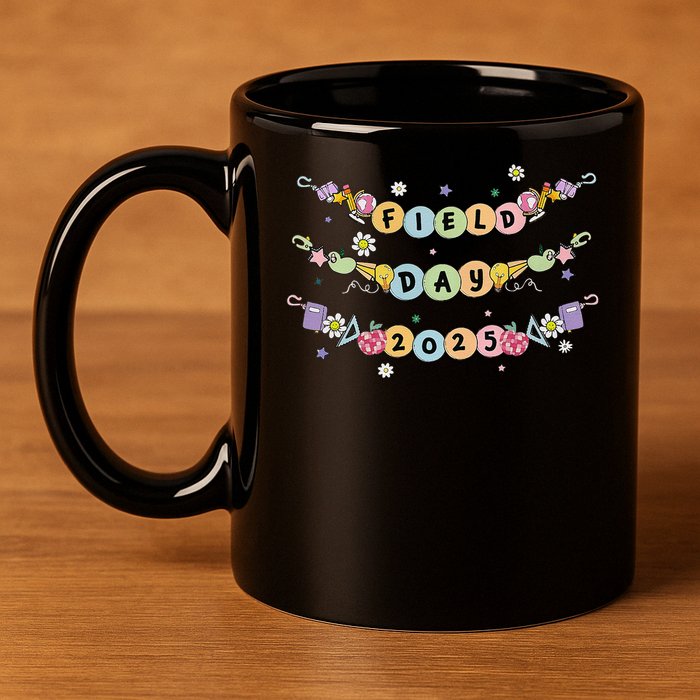 Friendship Bracelet Field Day Let The Games Begin Teacher 11oz C Handle Ceramic Mug