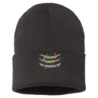 Friendship Bracelet Field Day Let The Games Begin Teacher Sustainable Knit Beanie