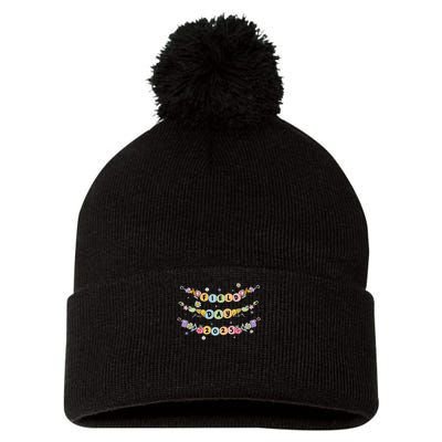 Friendship Bracelet Field Day Let The Games Begin Teacher Pom Pom 12in Knit Beanie