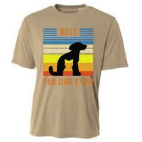 Funny Best Fur Dad Ever Vintage Retro Dog And Cat Owner Cooling Performance Crew T-Shirt