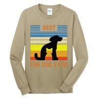 Funny Best Fur Dad Ever Vintage Retro Dog And Cat Owner Tall Long Sleeve T-Shirt