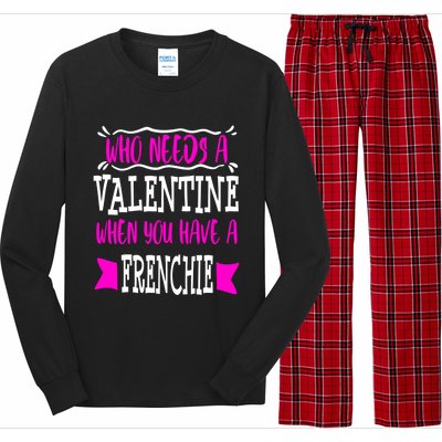 French Bulldog Frenchie Mom Valentines Day Singles Gift Long Sleeve Pajama Set