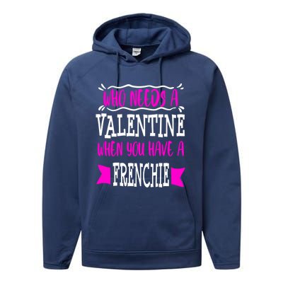 French Bulldog Frenchie Mom Valentines Day Singles Gift Performance Fleece Hoodie