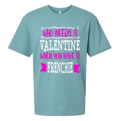 French Bulldog Frenchie Mom Valentines Day Singles Gift Sueded Cloud Jersey T-Shirt