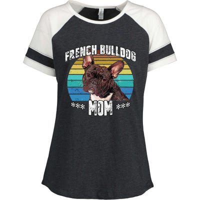 French Bulldog Frenchie Brindle Mom Mama Mothers Day Gift Cute Dog Enza Ladies Jersey Colorblock Tee