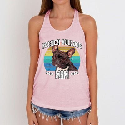 French Bulldog Frenchie Brindle Mom Mama Mothers Day Gift Cute Dog Women's Knotted Racerback Tank