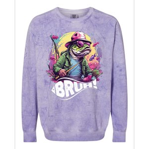 Funny Bass Fishing Bruh Colorblast Crewneck Sweatshirt