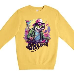 Funny Bass Fishing Bruh Premium Crewneck Sweatshirt