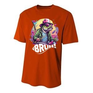 Funny Bass Fishing Bruh Performance Sprint T-Shirt