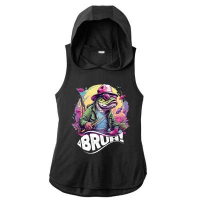 Funny Bass Fishing Bruh Ladies PosiCharge Tri-Blend Wicking Draft Hoodie Tank