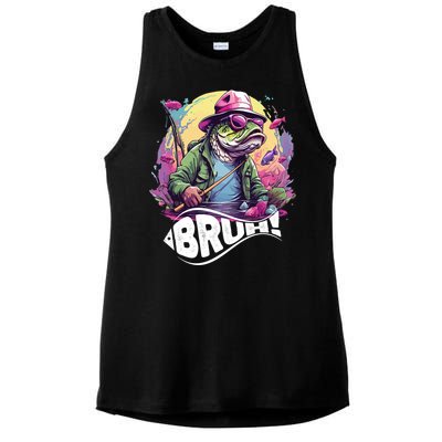 Funny Bass Fishing Bruh Ladies PosiCharge Tri-Blend Wicking Tank