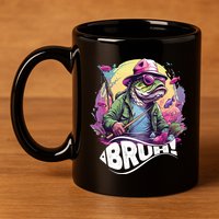 Funny Bass Fishing Bruh 11oz C Handle Ceramic Mug