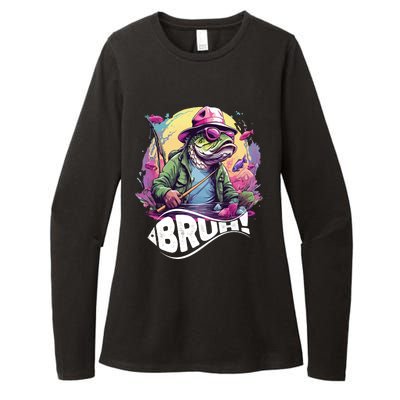 Funny Bass Fishing Bruh Womens CVC Long Sleeve Shirt