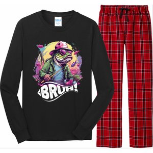 Funny Bass Fishing Bruh Long Sleeve Pajama Set