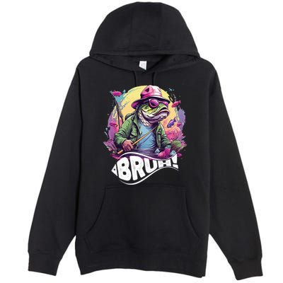 Funny Bass Fishing Bruh Premium Pullover Hoodie