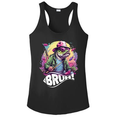 Funny Bass Fishing Bruh Ladies PosiCharge Competitor Racerback Tank