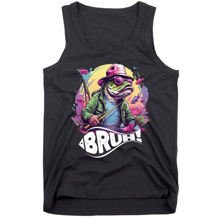 Funny Bass Fishing Bruh Tank Top