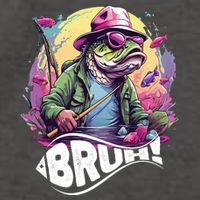 Funny Bass Fishing Bruh Vector Backpack