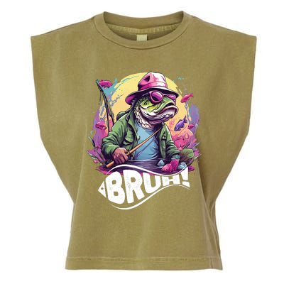 Funny Bass Fishing Bruh Garment-Dyed Women's Muscle Tee