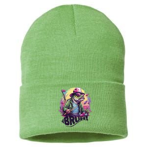 Funny Bass Fishing Bruh Sustainable Knit Beanie