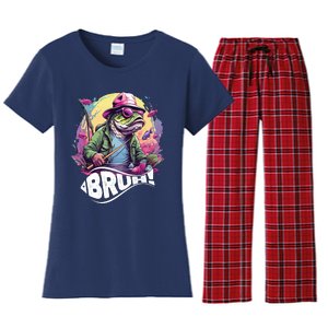 Funny Bass Fishing Bruh Women's Flannel Pajama Set