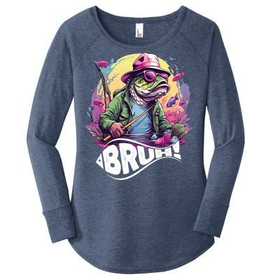 Funny Bass Fishing Bruh Women's Perfect Tri Tunic Long Sleeve Shirt