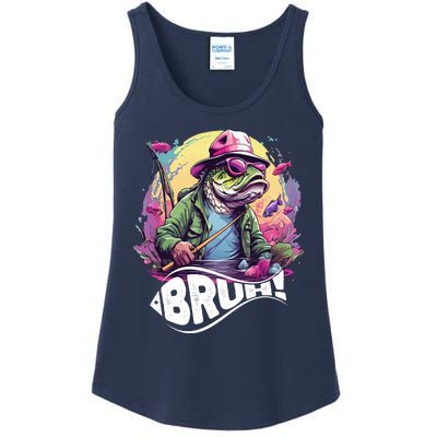 Funny Bass Fishing Bruh Ladies Essential Tank