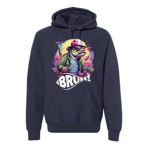 Funny Bass Fishing Bruh Premium Hoodie