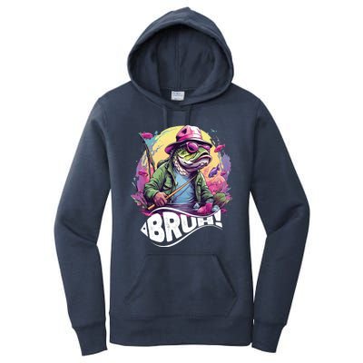 Funny Bass Fishing Bruh Women's Pullover Hoodie