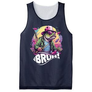 Funny Bass Fishing Bruh Mesh Reversible Basketball Jersey Tank