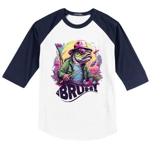 Funny Bass Fishing Bruh Baseball Sleeve Shirt