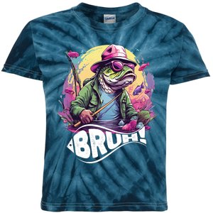 Funny Bass Fishing Bruh Kids Tie-Dye T-Shirt